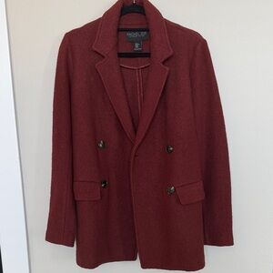 Rachel Zoe Maroon Double-Breasted Blazer
